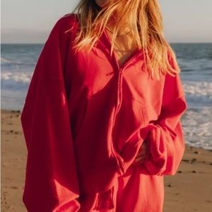 Daily Drills Oversized Zip Hoodie in Heart